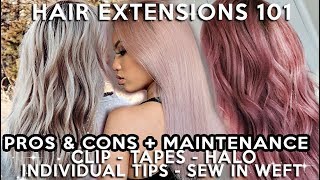 EVERYTHING YOU NEED TO KNOW ABOUT HAIR EXTENSIONS  5 TYPES  BRANDS I LIKE amp DISLIKE [upl. by Mimajneb]