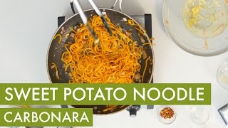 Spiralized Sweet Potato Carbonara I Gluten Free Spiralizer Recipe [upl. by Yvaht]