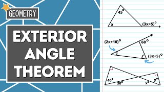 Find the Measure of the EXTERIOR ANGLE  Triangle Exterior Angle Theorem  Geometry [upl. by Elockin]