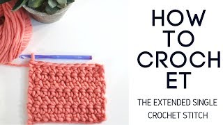 How to Crochet the Extended Single Crochet Stitch Esc [upl. by Nottarts]