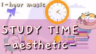 Study timer 1hour  with music aesthetic [upl. by Maclay]