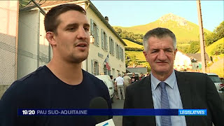 Législatives en Béarn Jean Lassalle fête la victoire en famille [upl. by Babb]