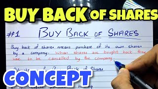 1 Buy Back of Shares  Concept  BCOM  CMA  CA INTER  By Saheb Academy [upl. by Bierman]