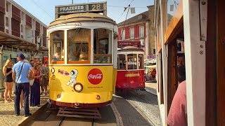 Riding Lisbon’s Tram 28 in Summer  Portugal [upl. by Lednem]