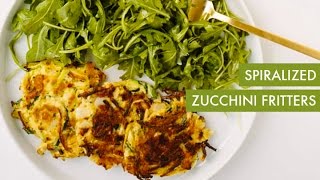 Spiralized Zucchini Fritters  Spiralizer Recipe [upl. by Kcub]