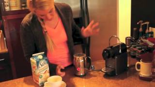 Nespresso Aeroccino Plus Frother Review Frothing Almond Milk [upl. by Eiknarf423]