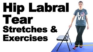 Hip Labral Tear Stretches amp Exercises  Ask Doctor Jo [upl. by Corenda]