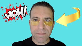 Best Gold Eye Patches  Pop Modern C 24K Gold Eye Treatment Mask Collagen Eye Mask Review And Demo [upl. by Caryl]