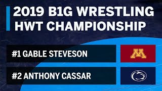 HWT 1 Gable Steveson Minnesota vs 2 Anthony Cassar PSU  2019 B1G Wrestling Championship [upl. by Enyr]